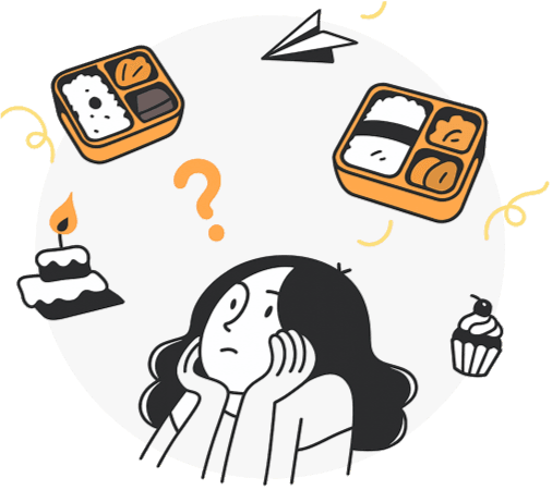 도시락 주문 관리 일러스트